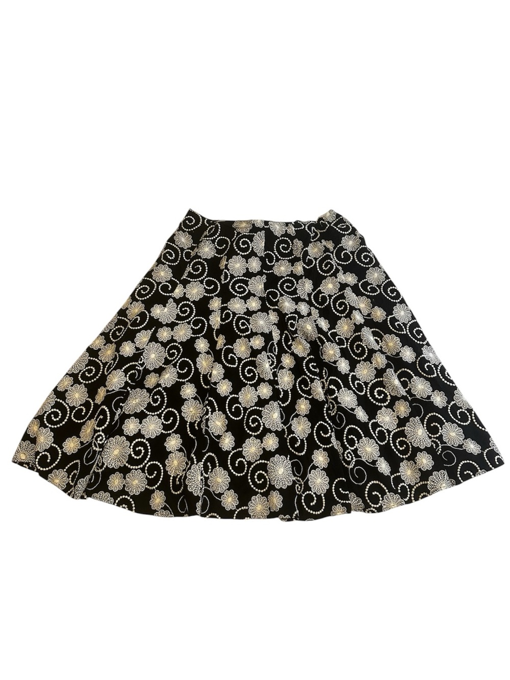 Chico's Floral Embroidered A Line Skirt Womens Size 16